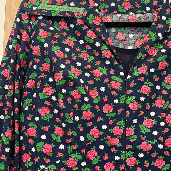 Vintage Maxi Dress Colorful 70s Floral Handmade XL - Picture 4 of 10